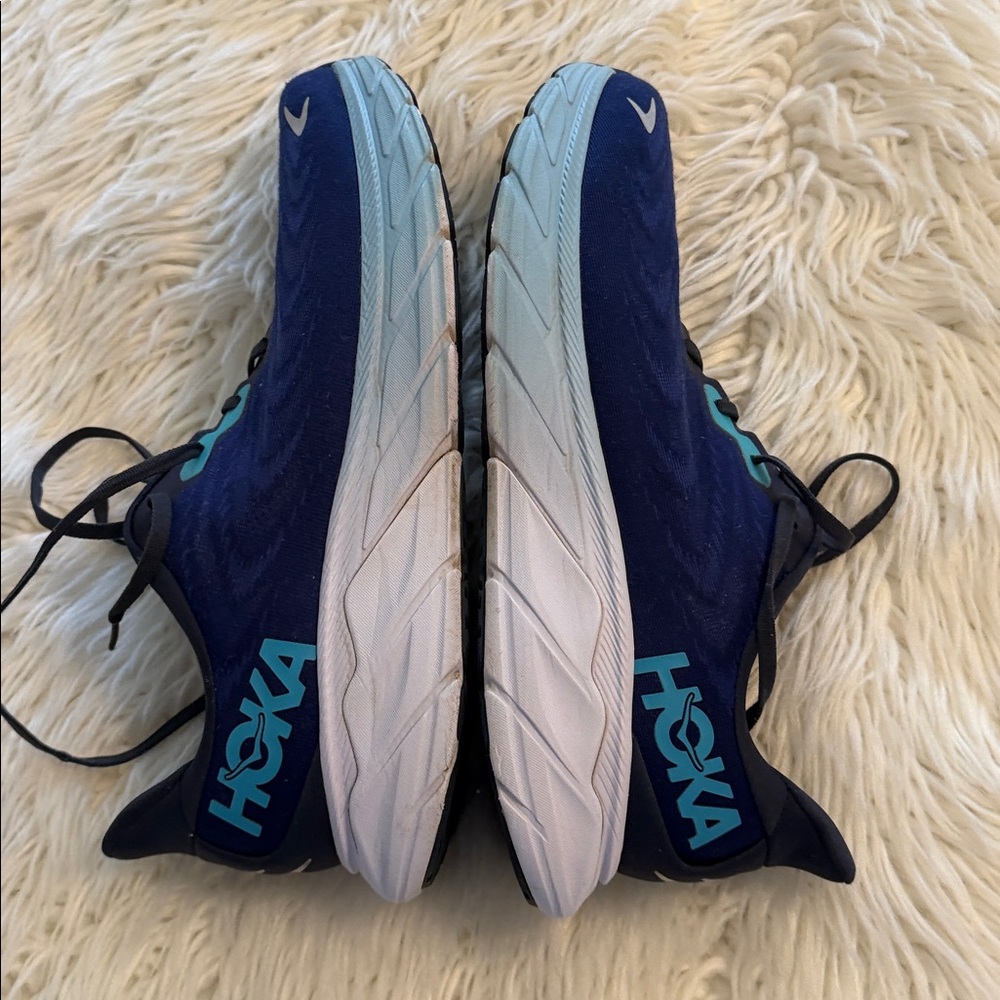 Hoka Men's Blue and White Athletic Shoes size 13D very good condition see photos - Picture 7 of 12